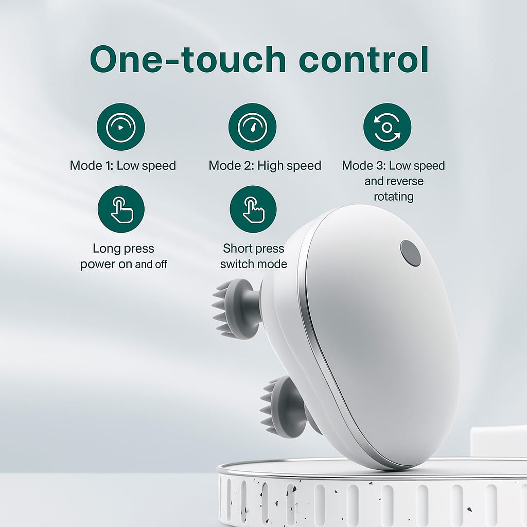 Rechargeable Electric Scalp & Body Massager with 5 Interchangeable Heads | Full Body Pain Relief & Relaxation Too